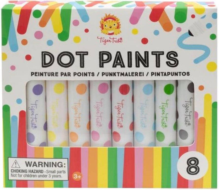 Tiger Tribe set 8 Verfstiften Dot Paint Markers