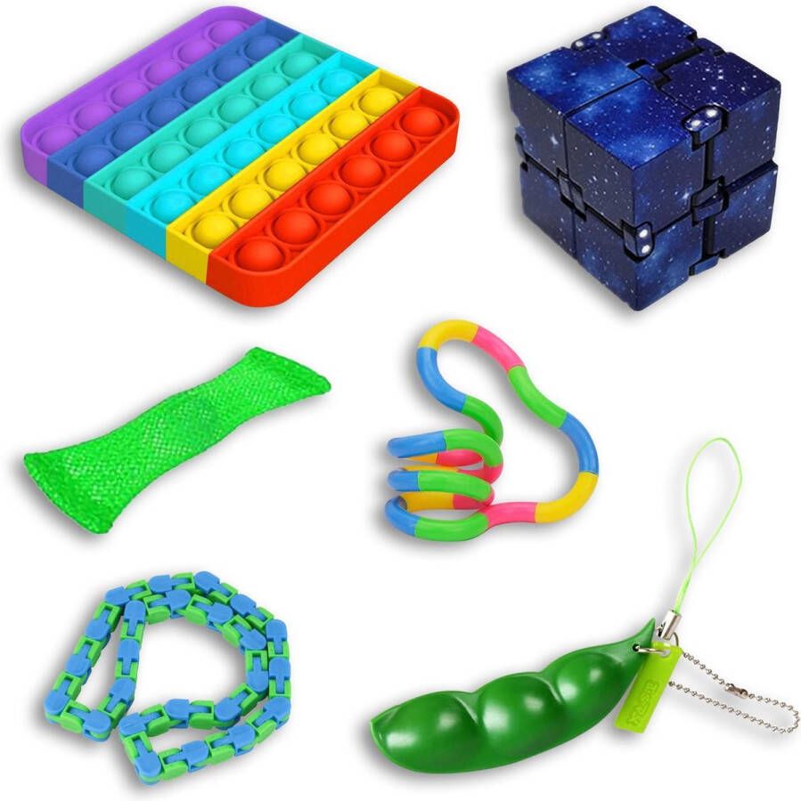 TIK TOK Fidget toys pakket onder de 15 euro | pop it | wacky tracks | mesh and marble | infinity cube