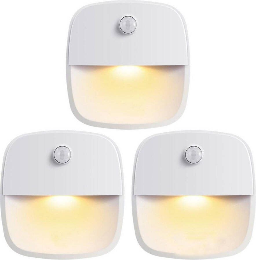 Tikkens Nachtlampje met Bewegingssensor 3 Stuks LED Kastverlichting en Trapverlichting met Sensor Draadloos op Batterij