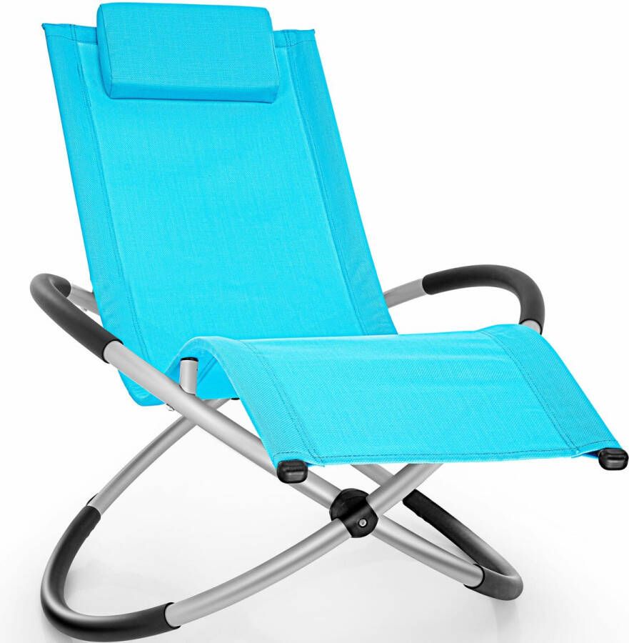 Tillvex Ligstoel blauw relaxstoel schommelstoel lounger