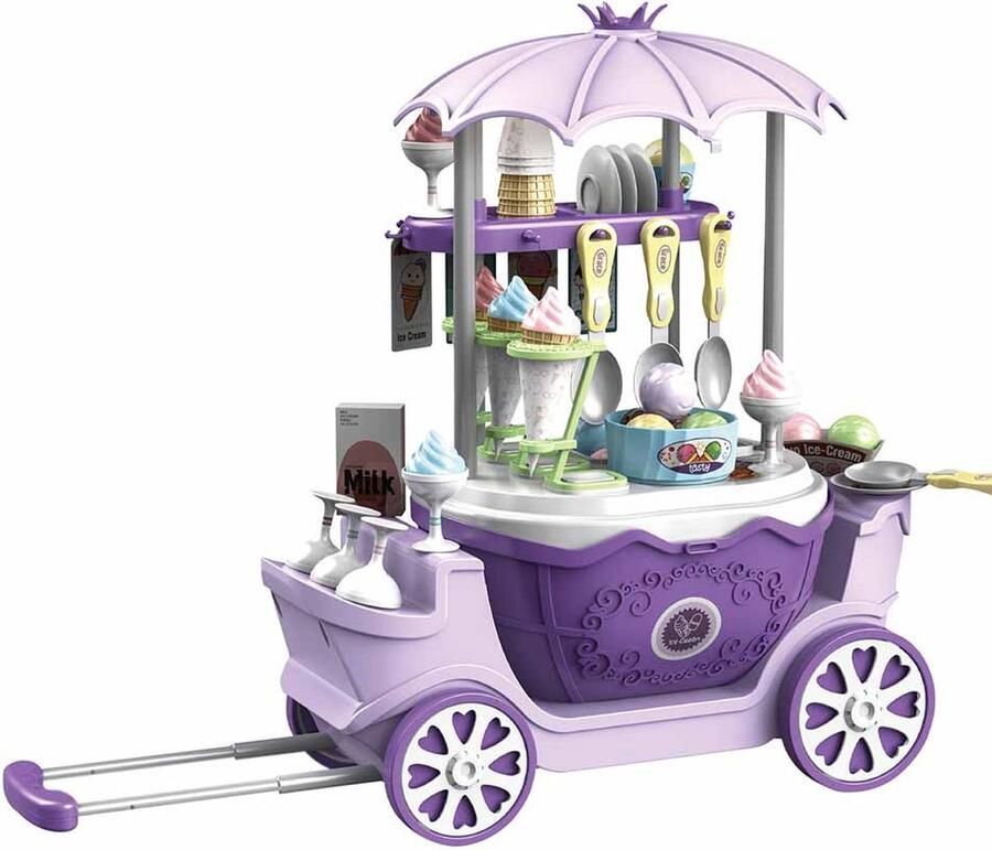 Timelesstools 4-in-1 Kinder IJskar met Realistische Accessoires Complete Speelset voor Creatief Spel Geschikt voor Jongens en Meisjes