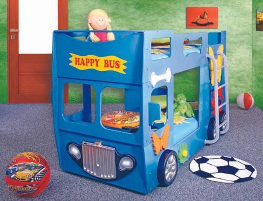 Timidom Stapelbed Happy Bus kinder auto bed incl. matras