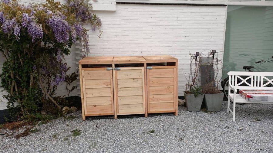 Timmerfabriek Bosse Containerombouw Kliko ombouw Containerberging 3 stuks blank douglas