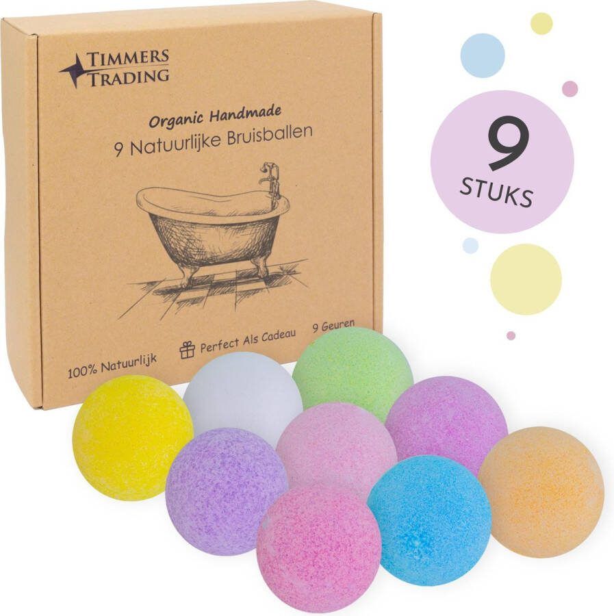 Timmers trading Bruisballen voor bad – XL maat – 9 unieke geuren en kleuren – 100% Natuurlijk