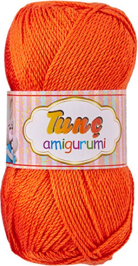 Tinc amigrumi 5 bollen oranje 100grams bollen haakgaren acryl garen voor pendikte 4 a 5mm (nr 53)