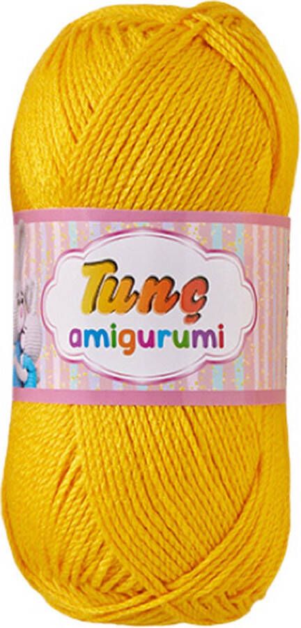 Tinc amigurumi 5 bollen geel 100grams bollen haakgaren Tunç acryl garen voor pendikte 4-5 mm (nr 1126)