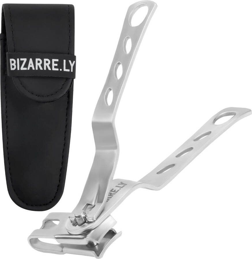 Tinyyo Bizarre.ly Roestvrijstalen Nagelknipper met Etui 9 cm 360 Graden Roterende Draaibare Kop Scherpe Zware Knipper voor Dikke Nagels Vingernagel- en Teennagelknipper voor Mannen & Vrouwen