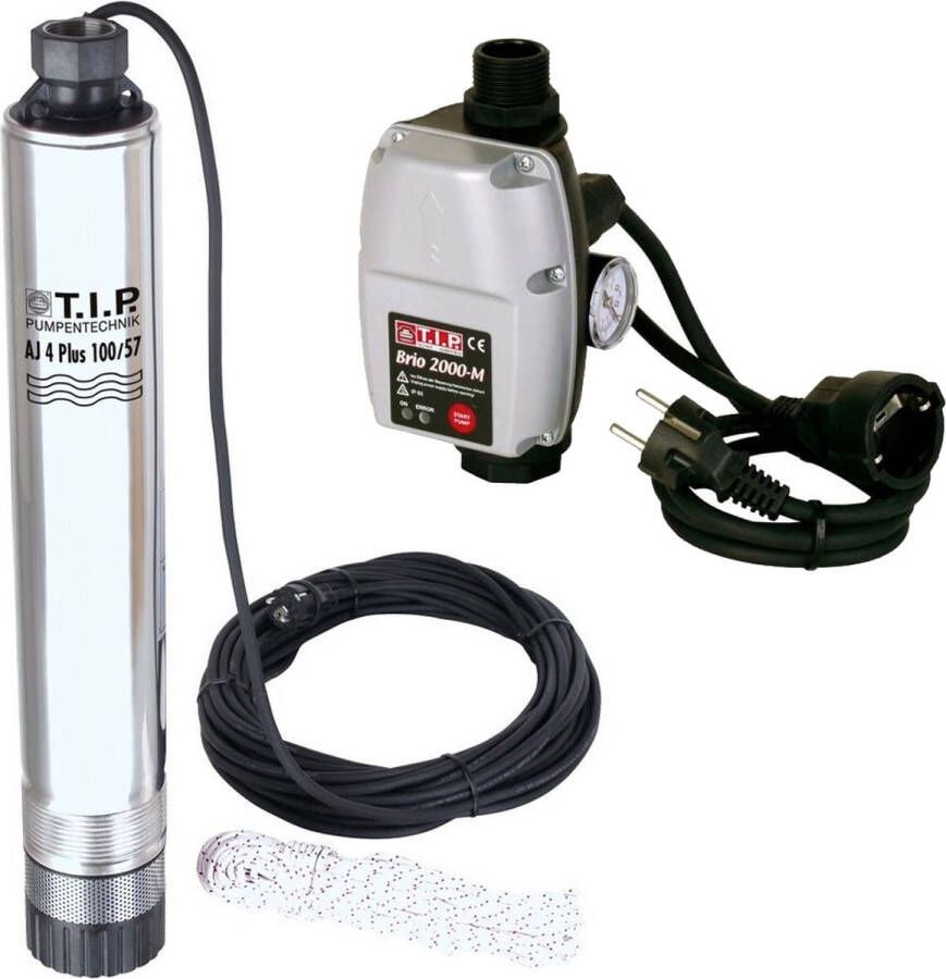 T.I.P. BigWell 90 53 + Elektronisch controle systeem Bronpomp 5400l u 900W Opvoerhoogte 53 m RVS