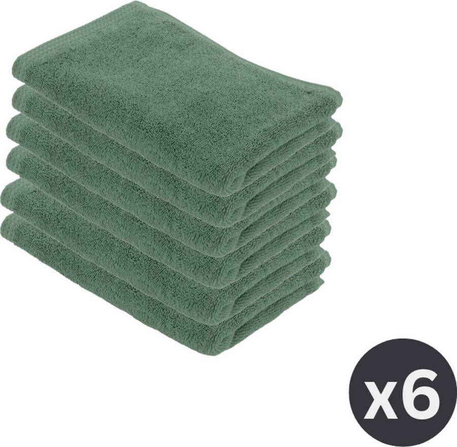 Tiseco Gastendoekje DELUX 30x50cm stone green SET 6