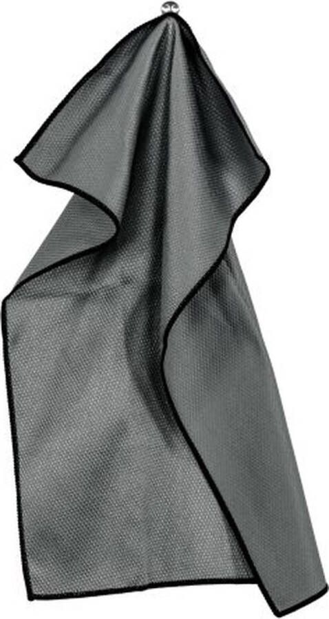 Tiseco Home Studio Glazendoek ESSENTIALS SET 4 85% PE 15% PA poleerdoek pluisvrij streepvrij ultra-absorberend 40x60 cm Donkergrijs