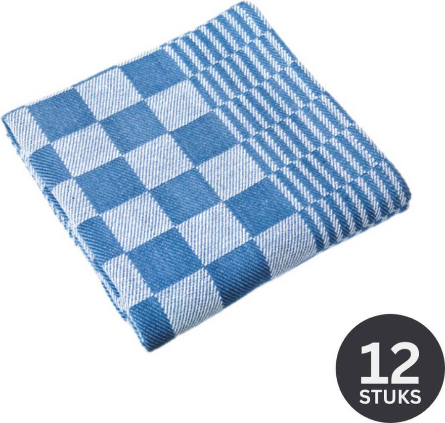 Tiseco Keukenhanddoek 65x65 MINEUR blauw SET 12