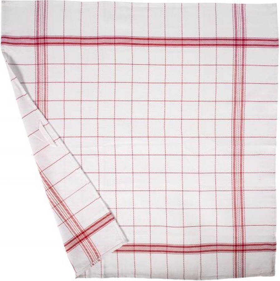 Tiseco Keukenhanddoek PRO CHEF SET 10 HORECA 68x68 cm rood