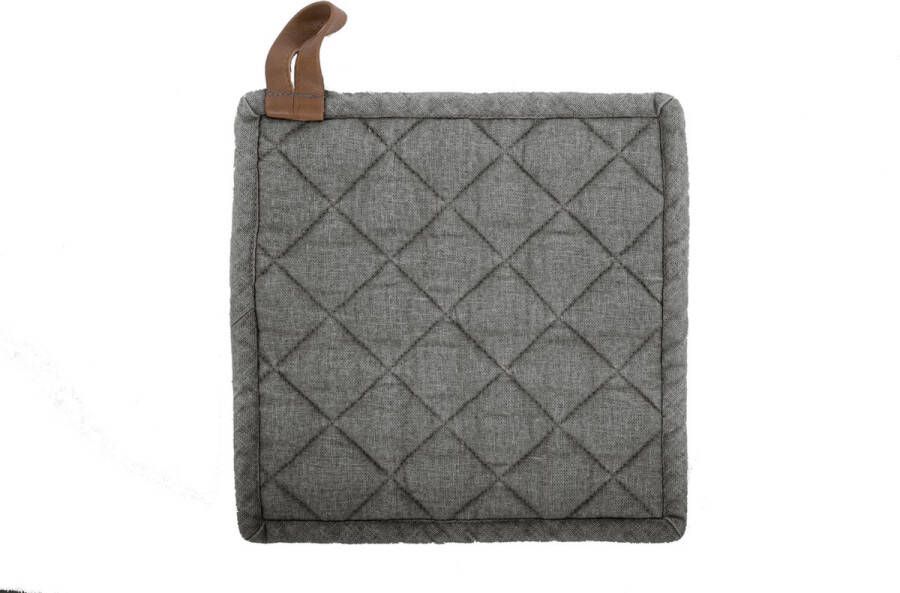 Tiseco Myrna Pannenlappen – Katoen – Set 2 stuks 20x20CM – Antraciet