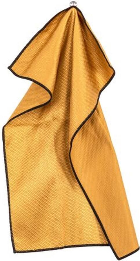 Tiseco Home Studio Glazendoek ESSENTIALS SET 4 85% PE 15% PA poleerdoek pluisvrij streepvrij ultra-absorberend 40x60 cm Camel