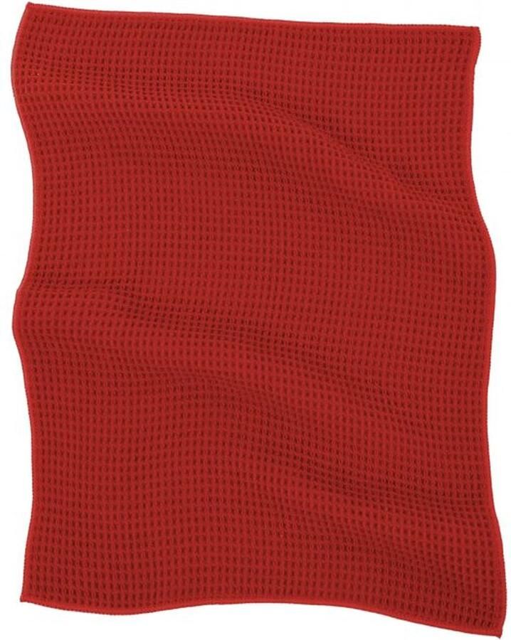 Tiseco Home Studio Keukenhanddoek ESSENTIALS SET 4 85% PE 15% PA microvezel ultra-absorberend sneldrogend duurzaam materiaal 40x60 cm Rood