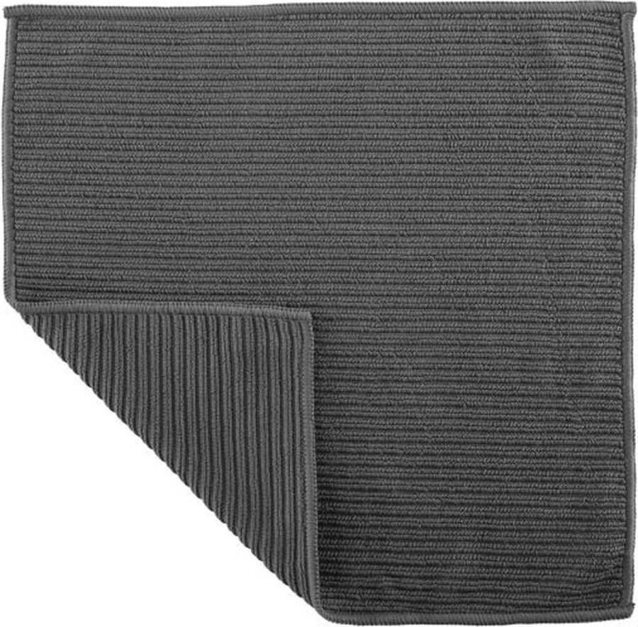 Tiseco Vaatdoek RIB SET 2 microvezel 30x30 cm donkergrijs