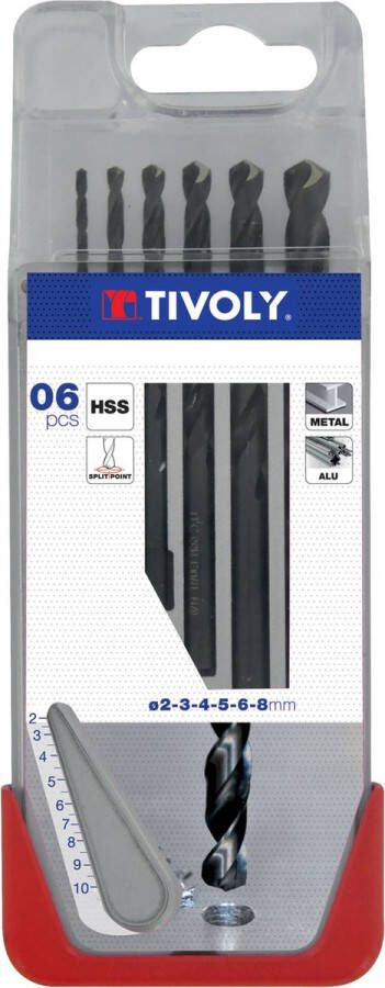 Tivoly HSS Metaalborenset 2 tot 8mm 6 delig