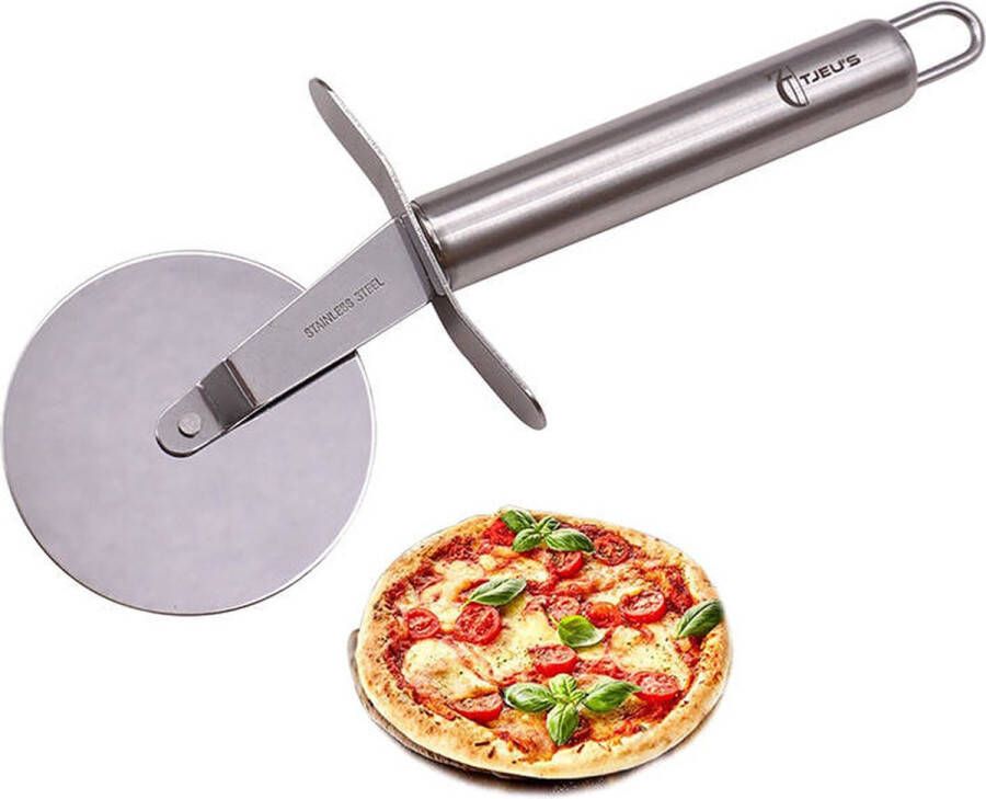 Tjeu's Pizzames pizzasnijder pizzaroller pizzasnijmes pizzamessen Ophangbaar RVS Keukengerei Keuken accesoires