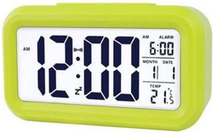 TKMARS Digitale Wekker Alarm Klok met Temperatuur Kalender en LED Verlichting Groen