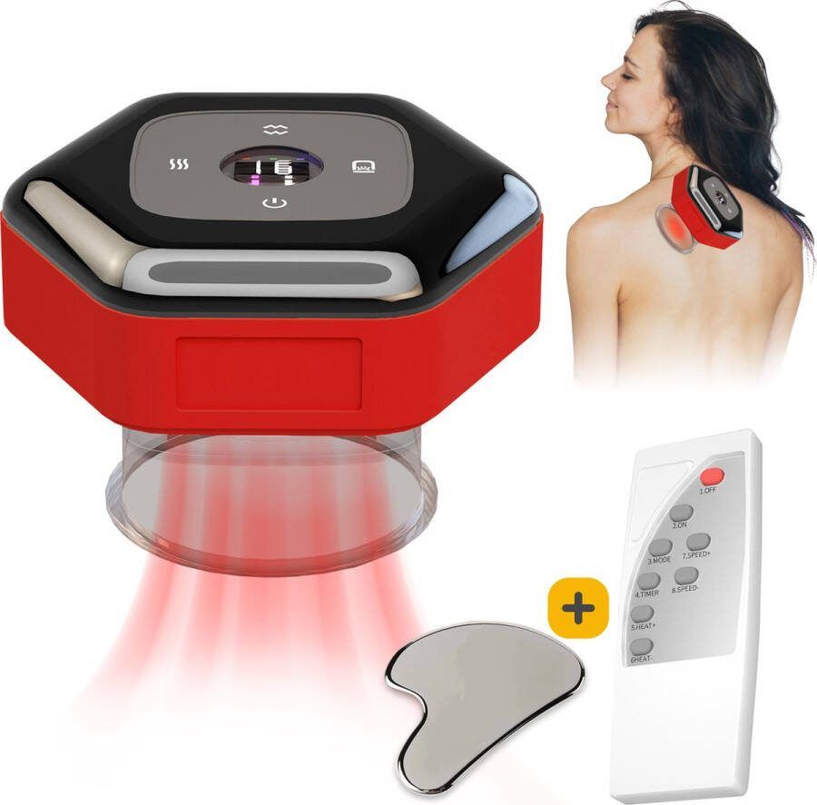 TM&DY Elektrische Cellulite Massage Apparaat met Afstandsbediening 16 Standen en Temperaturen Met Gua Sha Cupping Set Cellulite Cups Hijama Cups Anti Cellulitis