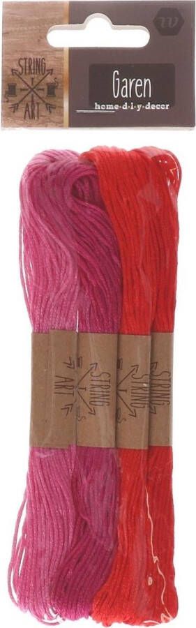 To make by me Stringart garen String-art String art Hobby Knutselen Home deco DIY kleuren Roze rood oranje paars