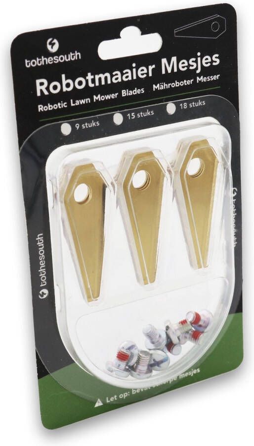 To the South Robotmaaier Mesjes titanium geschikt voor Bosch Indego M 700 (Connect) 9 stuks