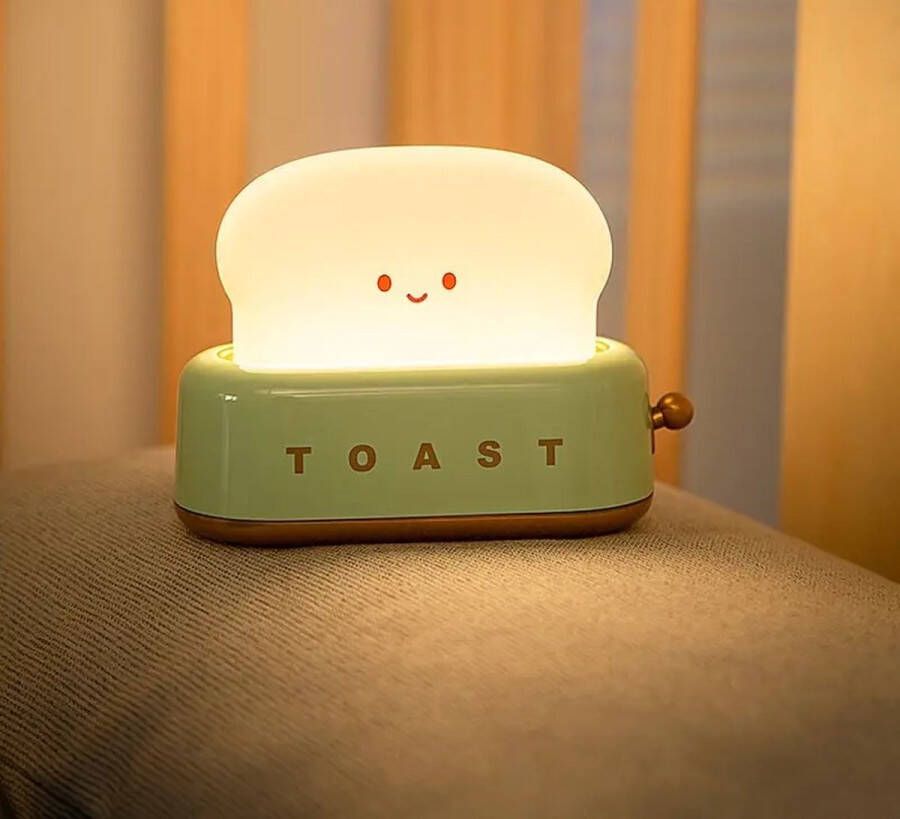 TOAST Lamp Kinderkamer Nachtlampje Kindvriendelijk USB Oplaadbaar Draadloos Nachtlamp Grone