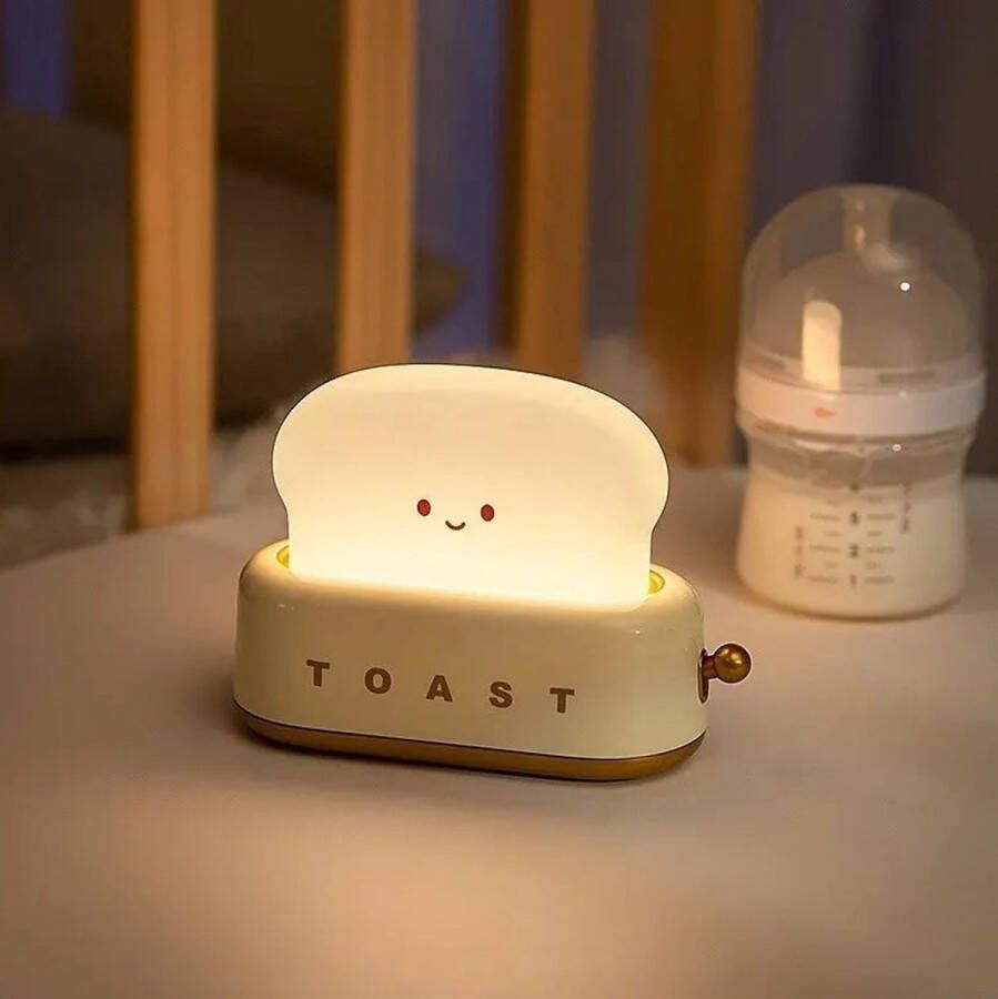 TOAST Lamp Kinderkamer Nachtlampje Kindvriendelijk USB Oplaadbaar Draadloos Nachtlamp Wit