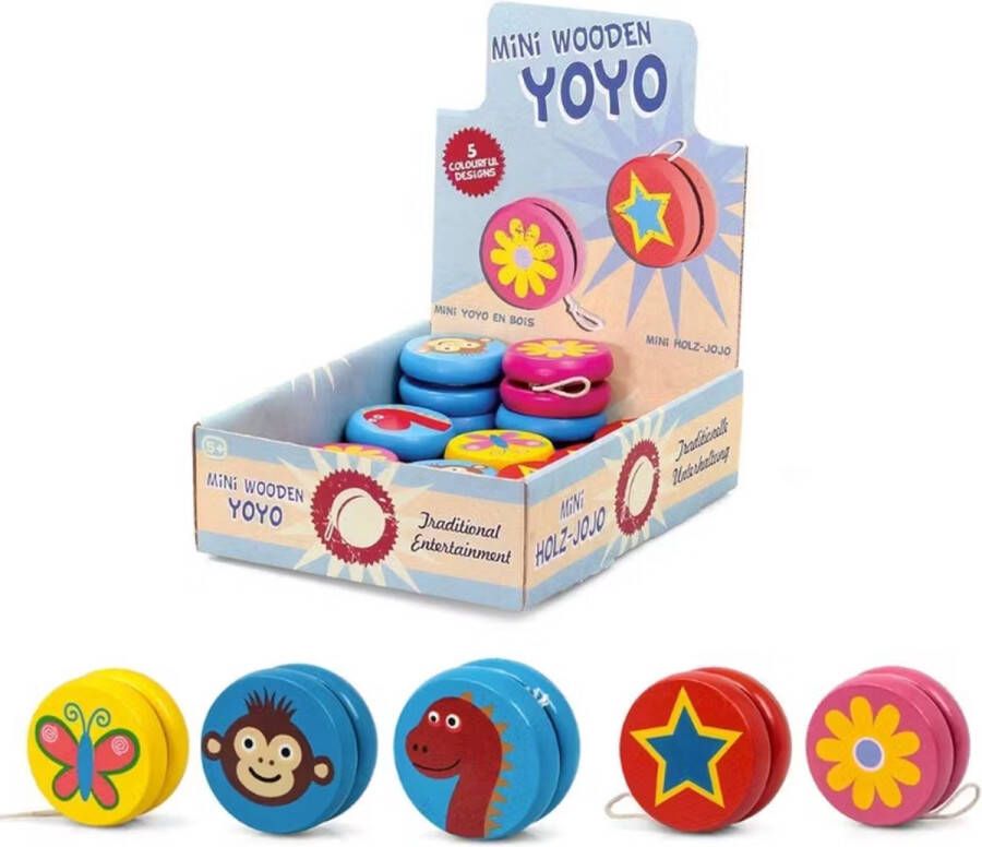 Tobar Houten Jojo Kinderspeelgoed Houten speelgoed Jojo voor kinderen Duurzaam- 5 stuks- kleuren