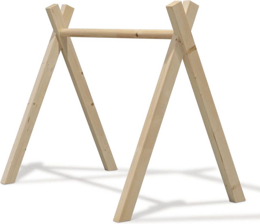 Toddie.nl Blank houten babygym zonder hangers (apart verkrijgbaar) Tipi vorm massief hout