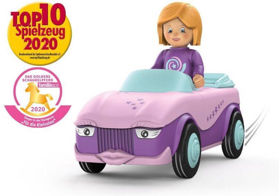 Toddys Speelgoedauto Betty Junior 16 Cm Paars roze 2-delig