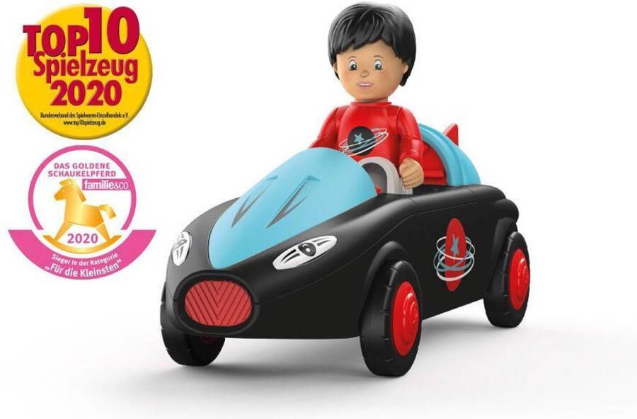 Toddys Speelgoedauto Sam Junior 19 Cm Zwart rood 2-delig met licht en geluid
