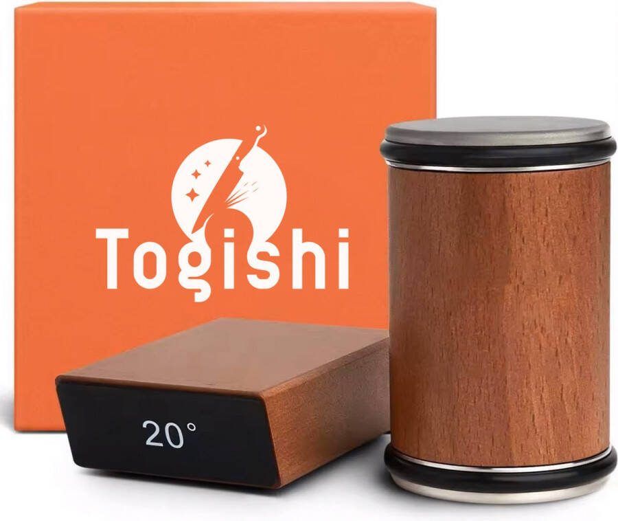 Togoshi Togishi Messenslijper rollende messenslijper met diamant en keramiek messenslijpers eenvoudiger en makkelijker geschikt voor alle keukenmessen twee slijphoeken van 15° en 20° hoogwaardig hout