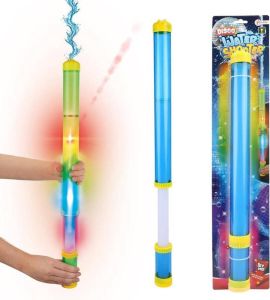 Toi-Toys 1x Waterpistolen waterpistool waterspuit met blauw licht kinderspeelgoed 46 cm waterspeelgoed van kunststof