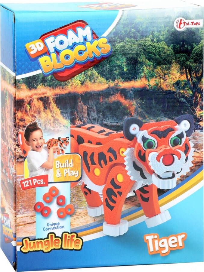 Toi-Toys 3d Puzzel Tijger Junior 31 5 Cm Foam Oranje 121 Delig