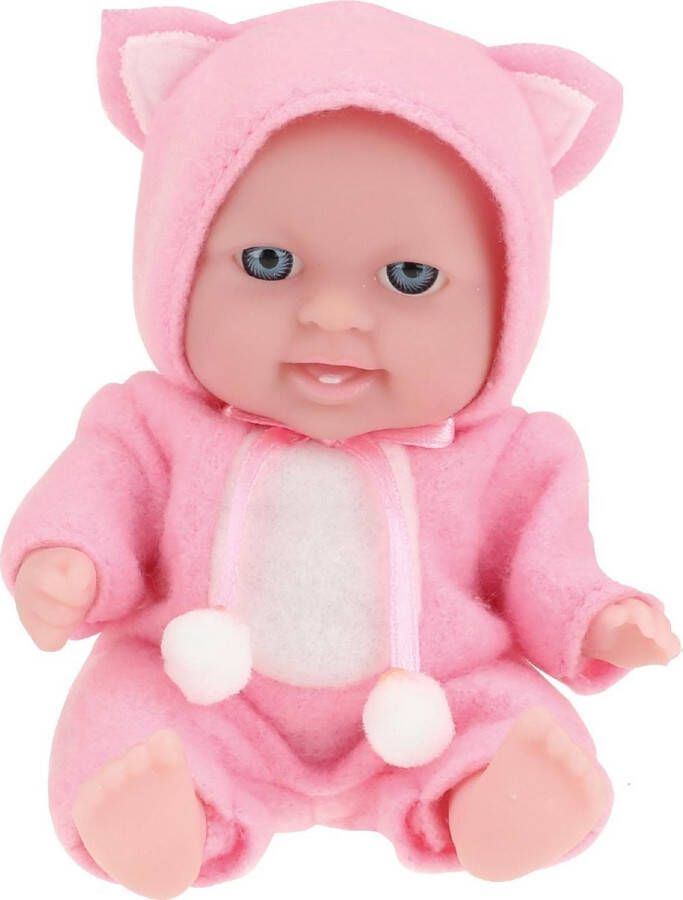 Toi-Toys babypop met kledingset 14 cm lichtroze