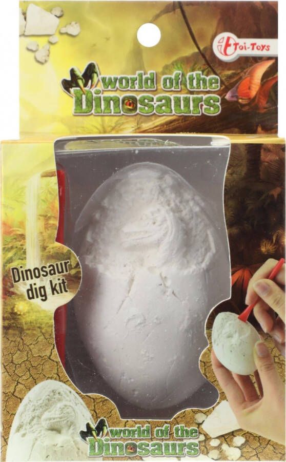 Toi-Toys dinosaurus uithak-ei wit 8 cm