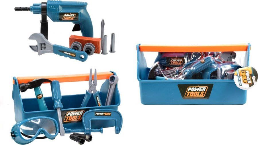 Toi-Toys Gereedschapskist Power Tools 22-delig Blauw