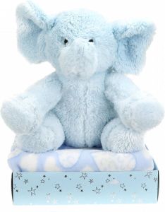 Toi-Toys Knuffeldeken Met Olifant In Cadeauverpakking Blauw