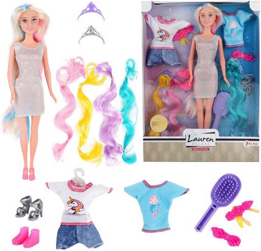 Toi-Toys Tienerpop Lauren met hairextensions en accessories (04117A)