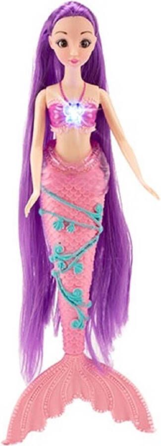 Toi-Toys MERMAIDS Tienerpop zeemeermin m lang haar met licht en geluid zeemeermin mermaid