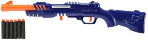 Toi-Toys Militaire Shotgun Blauw oranje Met 6 Foampijlen 29 Cm