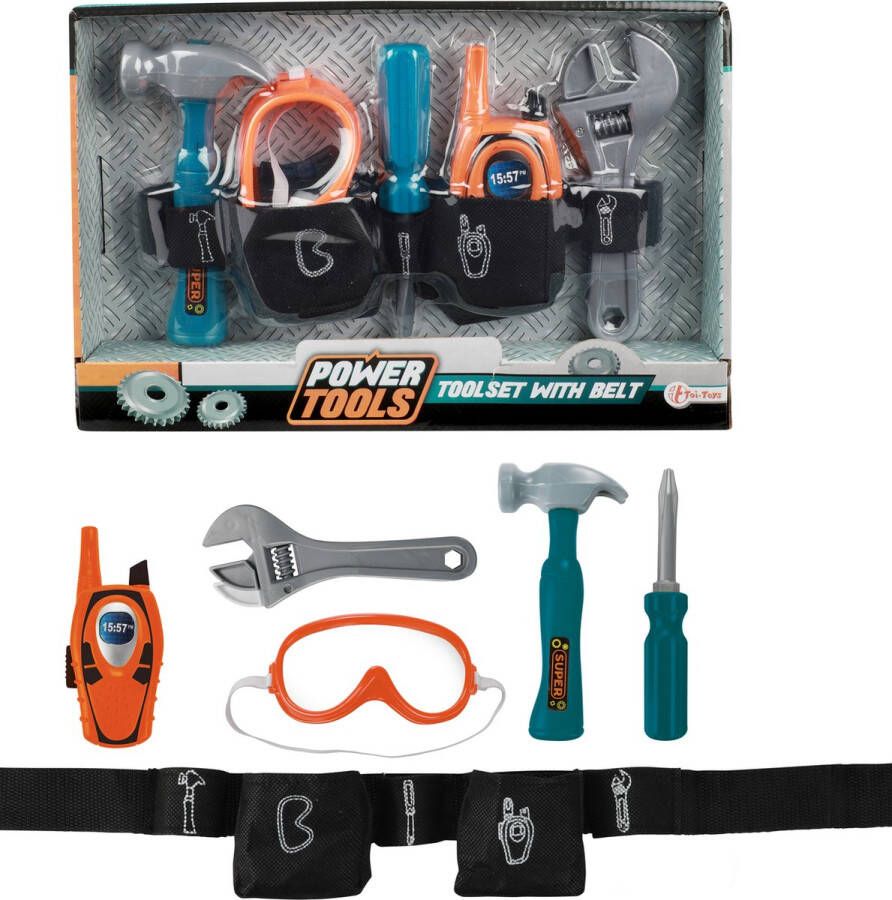 Toi-Toys Power Tools Gereedschapset in riem 6-delig (38024A)