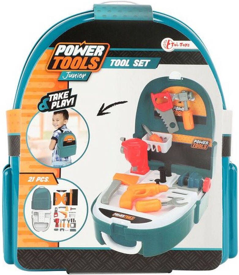 Toi-Toys Power Tools Gereedschapset in rugzak 21-delig (38424A)