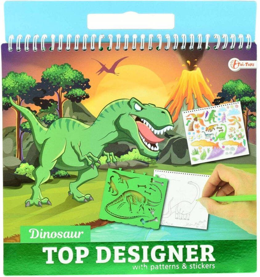 Toi-Toys Top Designer Sketchbook \'dino\' With Stickers
