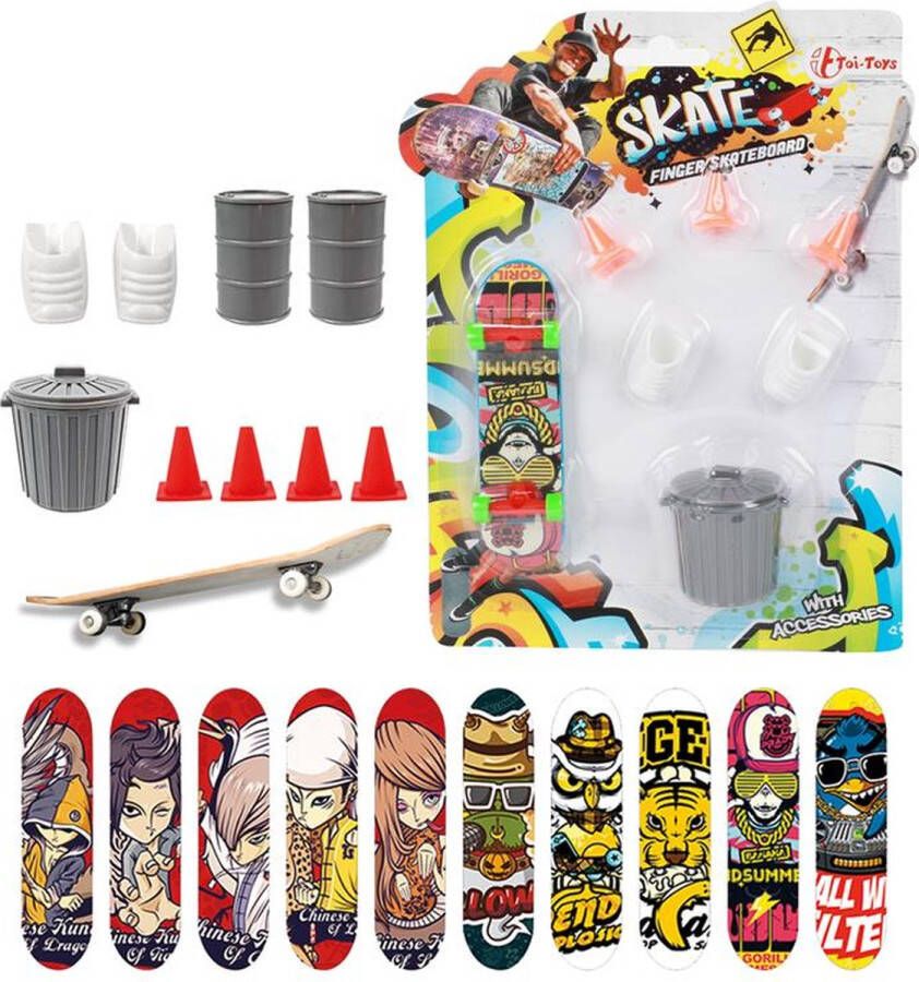 Toi-Toys Vinger Skateboard Met Accessoires Fingerboard Skatepark Fingerboard Vinger Skateboard Inclusief Skateboard Fingerboard