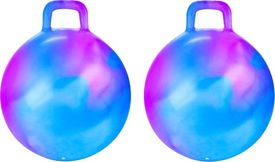 Toi-Toys Skippybal marble 2x blauw paars D45 cm buitenspeelgoed voor kinderen