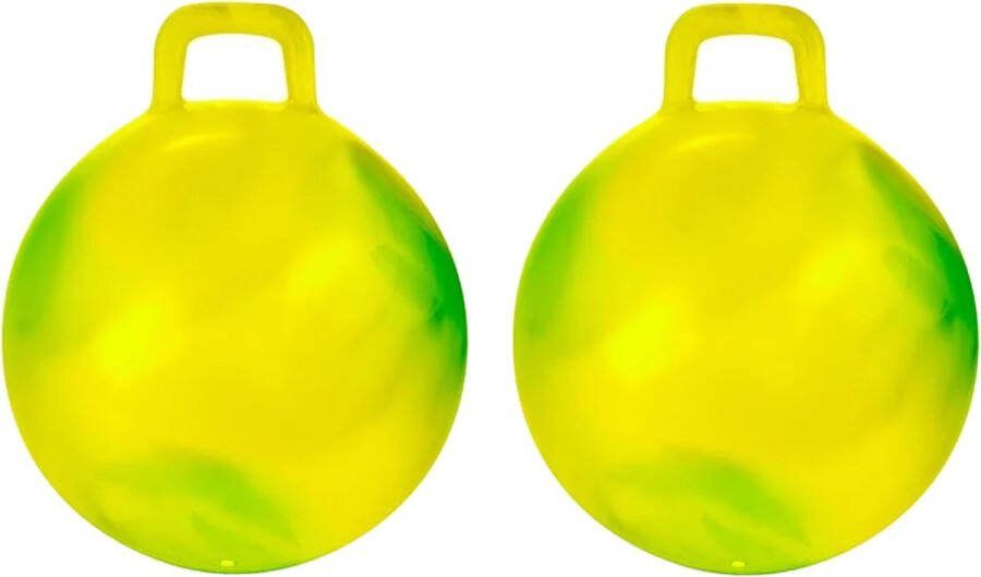 Toi-Toys Skippybal marble 2x geel groen D45 cm buitenspeelgoed voor kinderen
