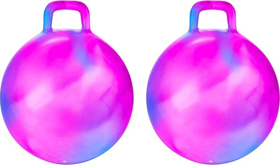 Toi-Toys Skippybal marble 2x roze blauw D45 cm buitenspeelgoed voor kinderen