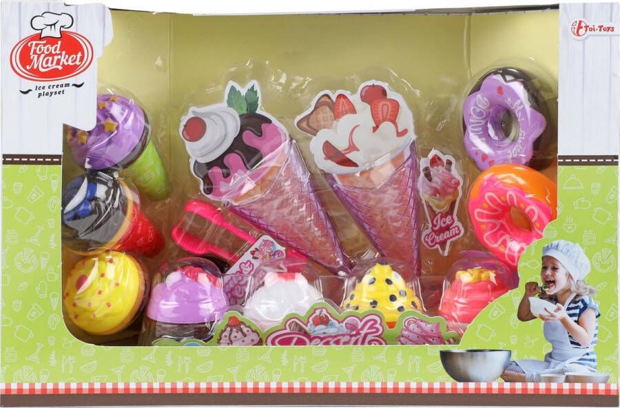 Toi-Toys speelset Food Market junior roze 12-delig